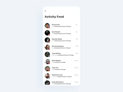Activity Feed UI 047 activity feed adobexd app concept dailyui dailyuichallenge design interaction interface light simple ui uidesign ux