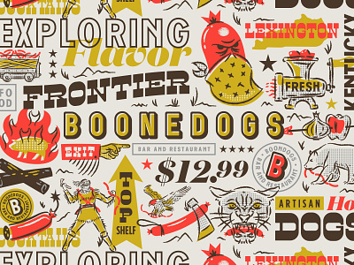 Branding II assets boonedogs branding hotdogs identity illustration