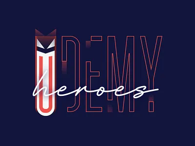 Udemy Heroes - rebrand / brand identity bold colors bold logo brand identity designer branding education app education logo educational logo design logodesign rebrand rebranding super hero superhero superheroes symbol typographic