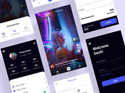 Video Sharing App app design app screen mobile app social app social media app social network tiktok ui ui design ux video app video streaming