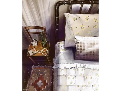 Rustic bedroom illustration procreate rustic