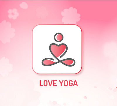 Daily UI 005 l App icon app icon app logo mobile pink gradient uiux yoga icon yoga logo