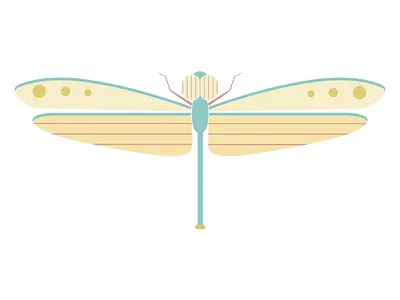 Dragonfly dragonfly flat flying green illustration illustrator insect wings