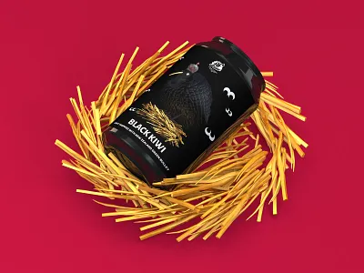 Beer label «Black Kiwi» branding cinema4d illustration logo