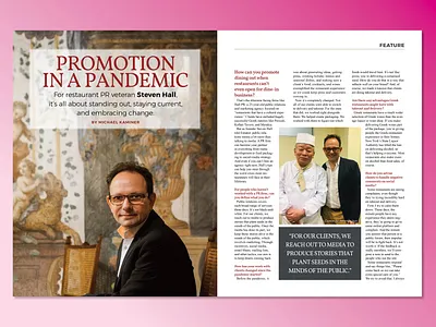 Feature Profile Magazine Design art direction consulting creative direction editorial design evelyn good food good design llc graphic design magazine restaurants