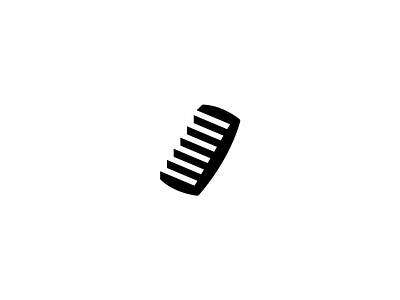 Barber's step's barber comb courses geometric logo mark minimal steps