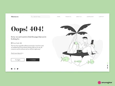 Error 404 Webpage- Funny Illustration 404 error 404 page abstract adobe xd app appdesign creative design design figmadesign funny character funny illustration illustration interactiondesign minimal sketch ui uiux ux vector webdesign