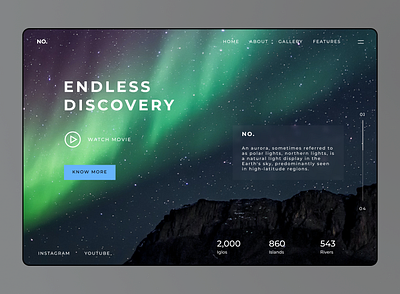 NO. branding figma mobile app design northern lights product page travel travel agency ui ux visit website website design