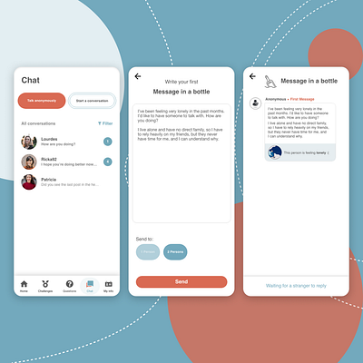 Chat anonymous app chat chatapp conversation design doctor medical medical app message mobile ui uidesign ux