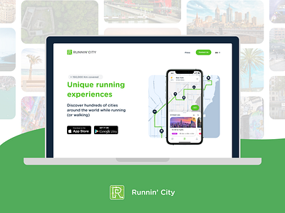 Runnin'City branding landing page landing page design sport app travel travel app travel blog ux ui web webdesign world