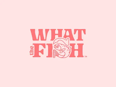 WTF | What the Fish wordmark branding canada clean design fish fish farm flat fun identity logo ontario pink salmon trout typography vector