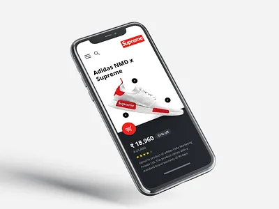 Supreme shopping app product page UI/UX app branding design ecommerce app ecommerce design ecommerce shop flat minimal mobile app design mobile ui shopping app shopping cart supreme ui ux