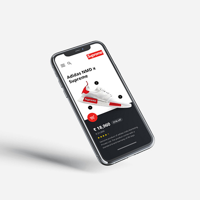 Supreme shopping app product page UI/UX app branding design ecommerce app ecommerce design ecommerce shop flat minimal mobile app design mobile ui shopping app shopping cart supreme ui ux