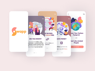 Swapp - Onboarding app design ui ux