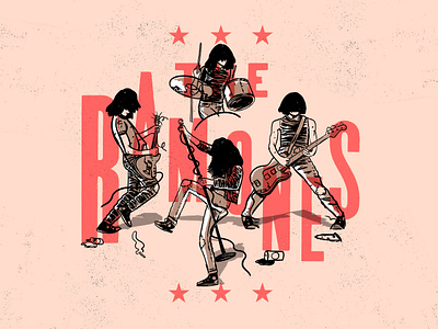 Ramones handdrawn illustration punkillustration ramones texture