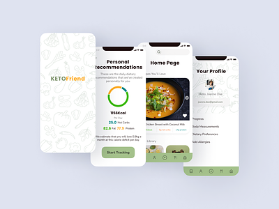 KetoFriend - Ketogenic Diet Tracker app design ui ux