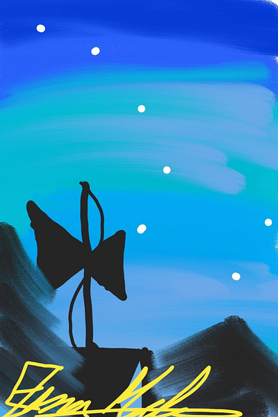 A stargazing sirenhead art design digital painting horror illustration painting sirenhead