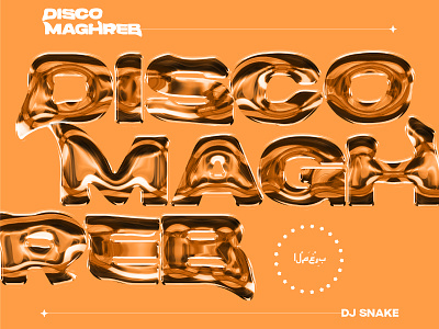 Disco Maghreb 3d illustration lettering maghreb music song typography vector