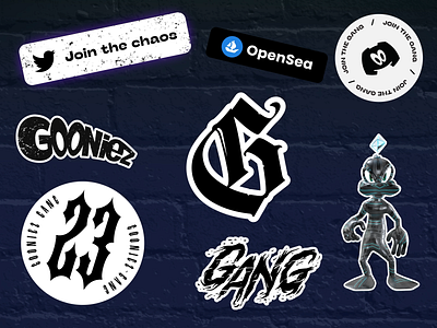 Gooniez - Branding Stickers animation branding graphic design motion graphics nft
