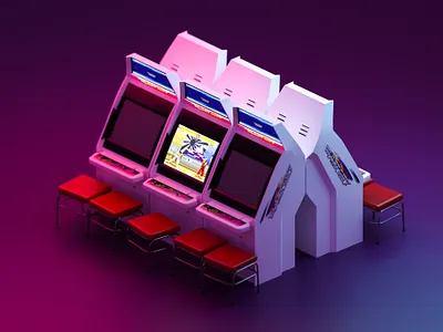 Blast City Arcade 3d 3d art blender blender3d blender3dart design illustration low poly lowpoly lowpolyart