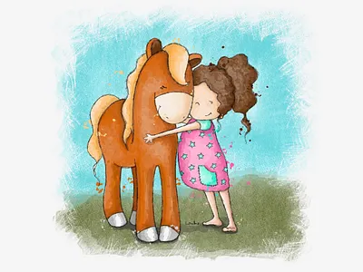 Caddie digital illustration digitalart greeting card greeting card design horses illustration ponies procreate