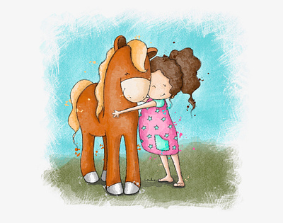 Caddie digital illustration digitalart greeting card greeting card design horses illustration ponies procreate