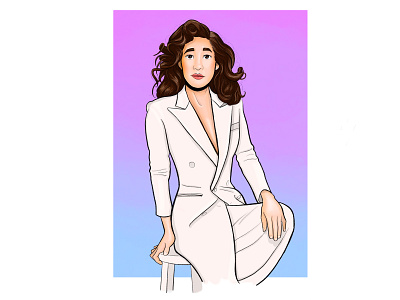 Sandra Oh - Illustration gradient illustration illustrator portrait procreate sandra oh