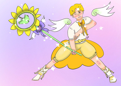 Dandelion Prism Power! got7 illustration kpop magical girl mahou shoujo pastel pastels playful sparkles yugyeom