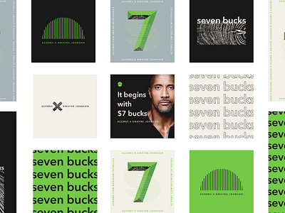 Acorns x Dwayne Johnson acorns branding illustration