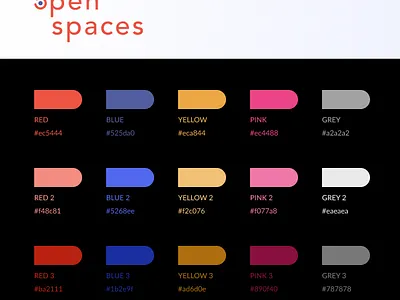 Open Spaces - Primary & Secondary Colors branding ui