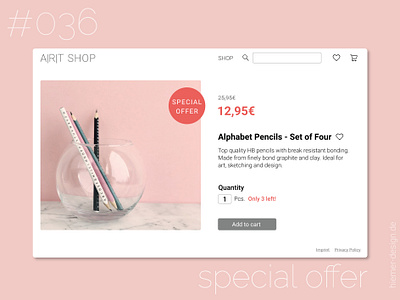 DailyUI 036 daily ui 036 dailyui 036 dailyui036 e commerce shop sale shop special offer specialoffer