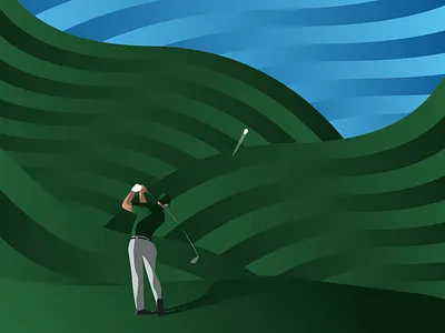 Perfect Drive fairway golf golf ball golf club golfer golfing illustration illustrator vector