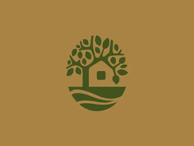 Tree And House branches brand branding construction estate house leaf log logo logotype negative negativespace real sale space tree wood