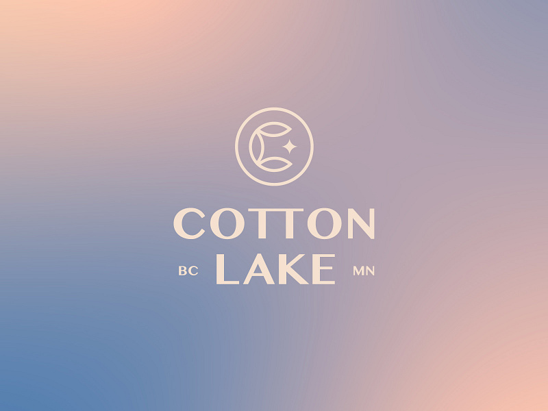 Cotton Lake cotton gradient graphic lake logo minimal minnesota simplistic typography