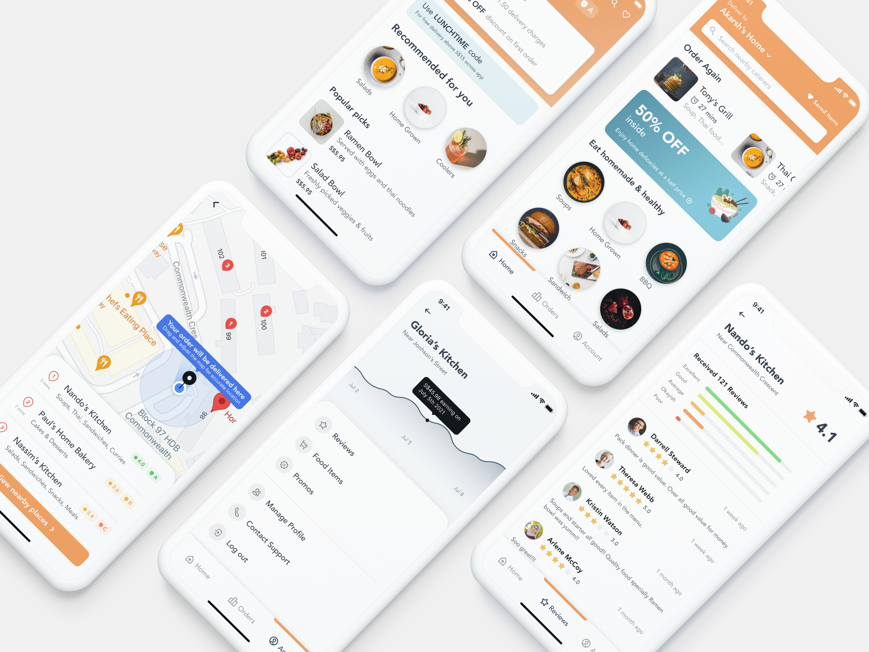 Hometaste - Get homemade food nearby | UI Concept & Design app branding clean design food layout minimal mobile navigation ui ui design