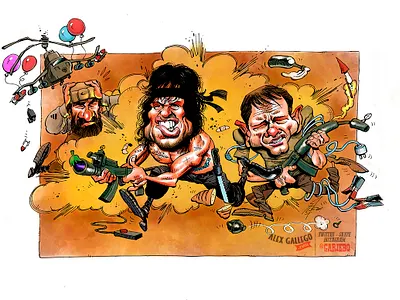 Rambo III avatar caricature caricatures cartoon cartoons character cinema drawing humor humorous illustration humour movie portrait press rambo war