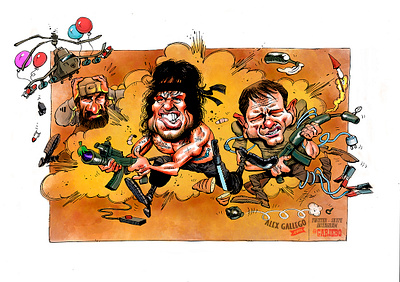 Rambo III avatar caricature caricatures cartoon cartoons character cinema drawing humor humorous illustration humour movie portrait press rambo war