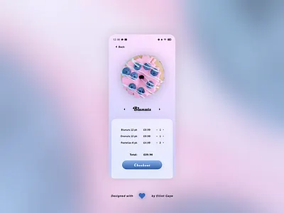 DailyUI #058 - Shopping Cart adobe xd colourful daily 100 challenge daily ui dailyui donut shop food app design marketplace app minimalism mobile app design modern design modernism monochromatic neumorphism shopping shopping basket shopping cart ui ux vibrant