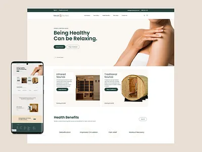 Sauna website - landing page design ecommerce ui ux web web design website