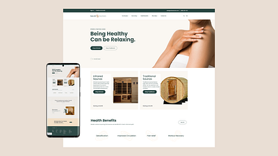 Sauna website - landing page design ecommerce ui ux web web design website