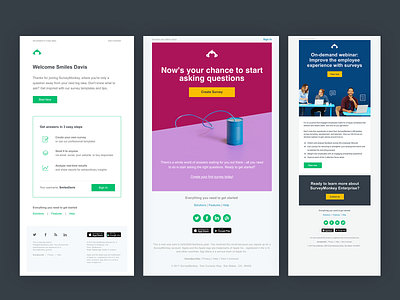 SurveyMonkey email template redesign design ui