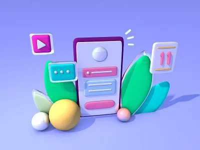 Smart UI 3d art design illustration ui ux web ілюстрація