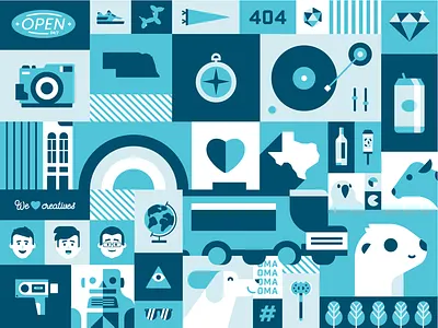 Mural Pattern compass cow dog food truck globe heart mural nebraska omaha pattern prairie dog rainbow robot shoe texas