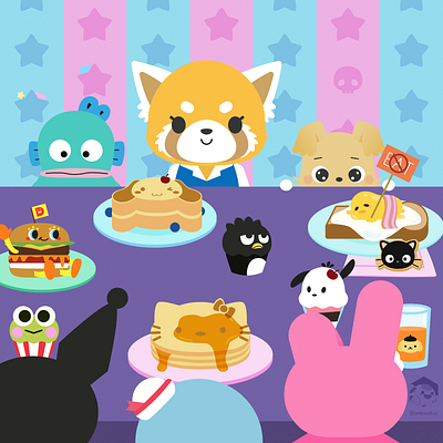 Sanrio Meal 2d affinity designer breakfast cartoon cute dessert fan art food gudetama hello kitty illustration sanrio vector