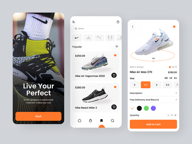 Ecommerce Mobile App by Afterglow on Dribbble