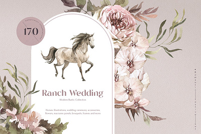 "Ranch Wedding" Modern Rustic Set card concept design graphic graphic design graphic elements graphics illustration illustrations modern ranch rustic rustic set vector watercolor wedding wedding card wedding invitation wedding invite weddings