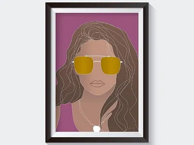 Lady in sunglass vector portrait graphic lady portrait sunglass