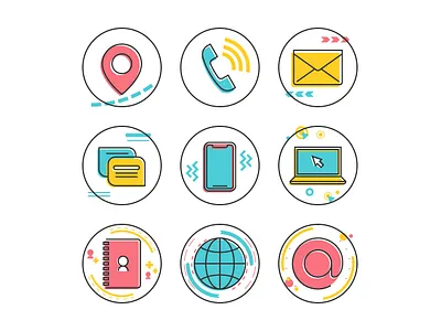Vector icons set made in Adobe Illustrator Beta for iPad branding design graphic design icon icon design illustrator illustrator for ipad line linear icons ui vector