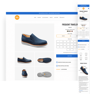 Shoe website design ecommerce ui ux web web design website