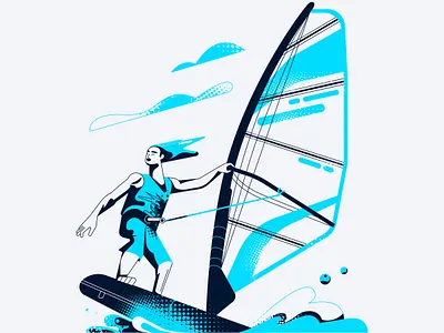 Windserfing illustration vector